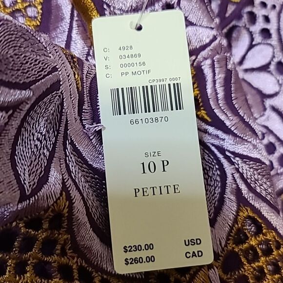 Anthropologie Embroidered Halter Mini Dress NEW Size 10P - Picture 7 of 8